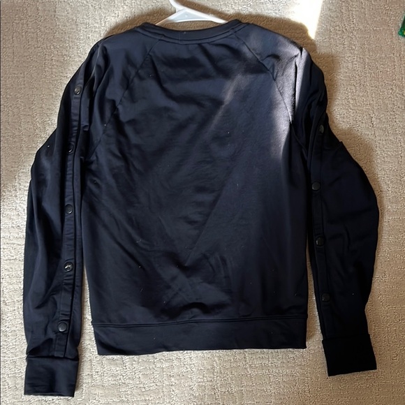 Athleta Black Button-Sleeve Sweatshirt size XXS - Picture 3 of 3